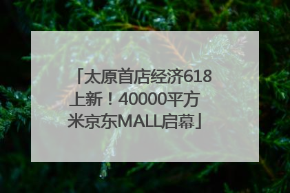太原首店经济618上新！40000平方米京东MALL启幕